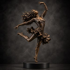 Dancing Lady Statue STL | Bronze Female Ballet Dancer Sculpture (Digital Download)