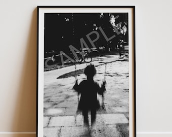 Oszillationen – Schwarz-Weiß-Straßenfotografie, Digitaldruck urbaner Fotografie, druckbares Poster für moderne Wohnzimmer