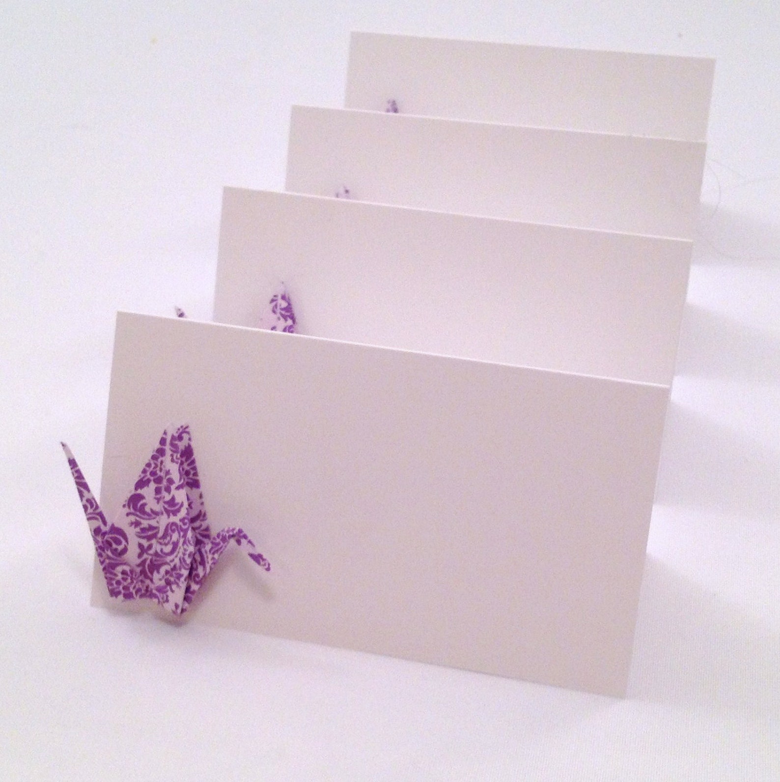 Origami Crane Place Cards Wedding Escort Cards Damask print Etsy