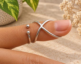 Sterling Silver Swan Neck Splint Ring: DIP Joint Pain Relief, Stabilization, Ventilation