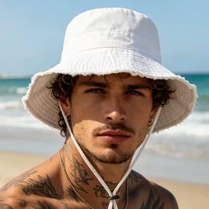 Bucket hat voor mannen en vrouwen - Zonnehoed met brede rand - Strandhoed