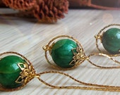 Collier émeraude * infinity collier de mai birthstone, green perles collier délicat minime