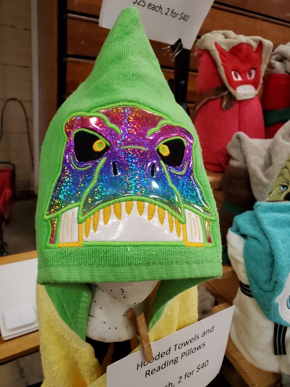 t rex hooded towel