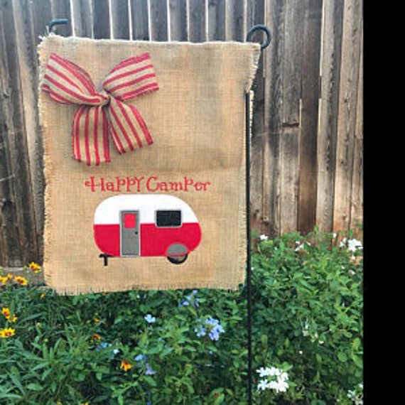 Rv Life Camping Flag Garden Burlap Camper Image 0