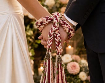 Geflochtene Handfasting Schnur mit Anhängern, keltische Einheits-Band für Zeremonien