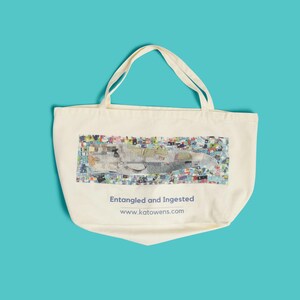Extra Large Canvas Tote: Entangled and Ingested Whale