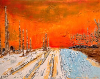 Beyond the Horizon – Original Textured Acrylic & Plaster Abstract Landscape Painting