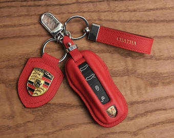Personalized Porsche Key Fob Covers, Porsche Macan V - 911 - Carrera - Taycan - Panamera - Cayenne Cover, Custom Key Fob for Porsche