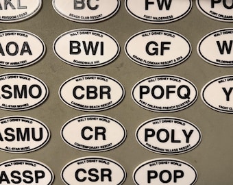 Disney Destination Code Oval Magnet | Walt Disney World, DVC, Disneyland & Disney Cruise Line Magnets | Personalization Available
