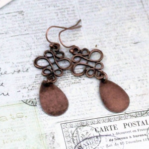 Copper Dangle Earrings