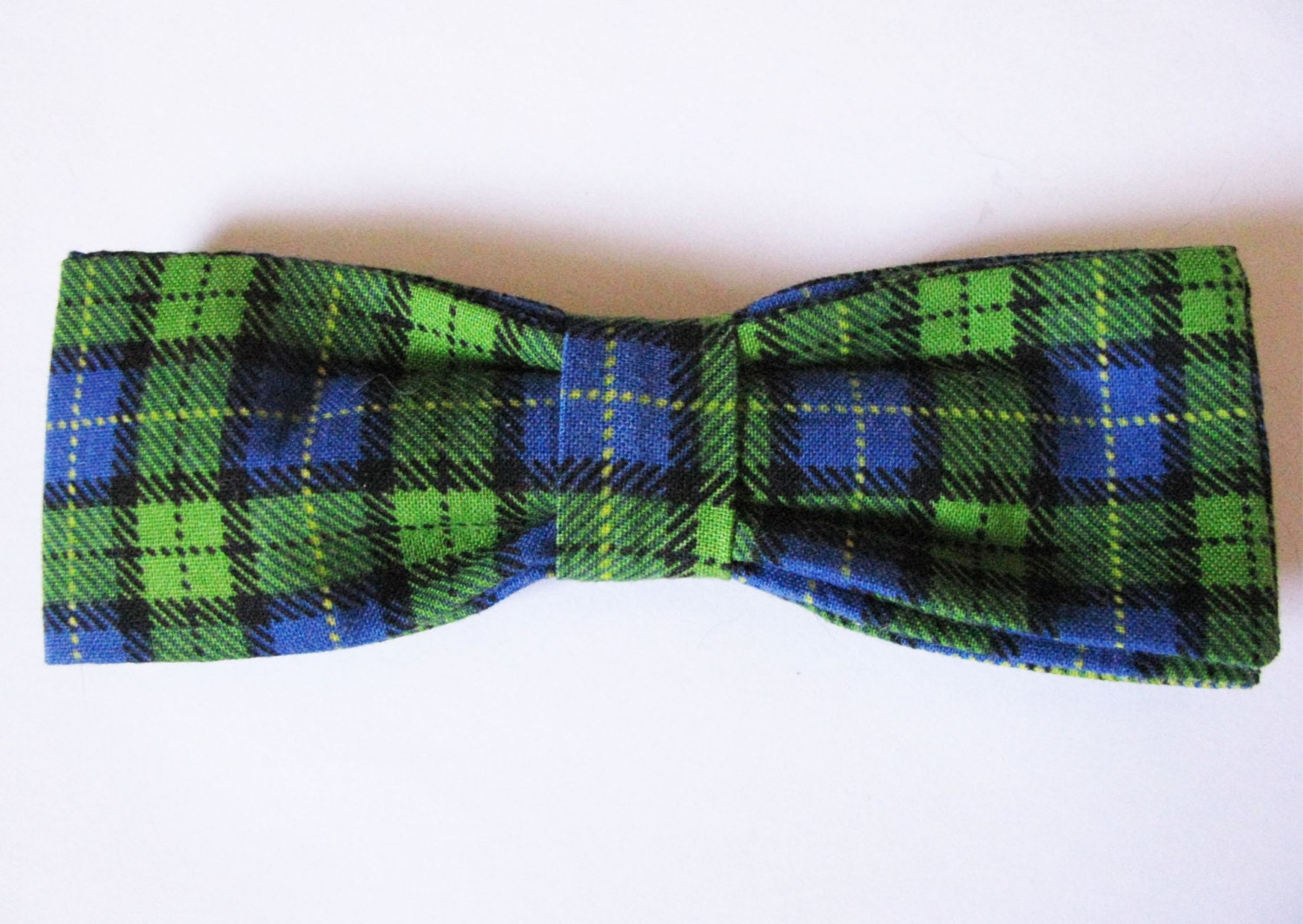 Mens Tartan Plaid Bow Tie in Green Blue and Black Checked Etsy