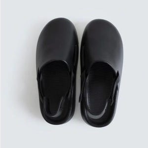 Matte Black EVA Clogs: Lightweight, Waterproof Work Mules with Adjustable Strap