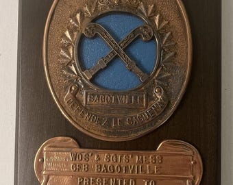 Vintage 1950's RCAF Copper Wood CFB Bagotville Royal Canadian Air Force Plaque