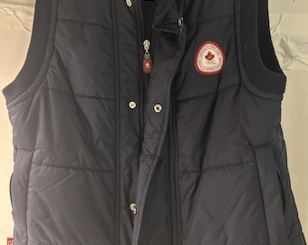 Vintage Team Canada Olympic Vest HBC 2006 Turin Winter Games Puffer Navy Blue M