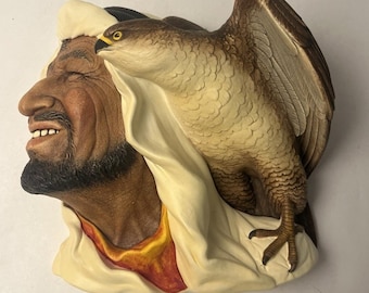 Bossons Chalkware Head Arabian With Hawk England 1961 Desert Hawk England