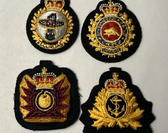 Lot of 7 Vintage Canadian Armed Forces Bullion Blazer Patches Navy, Logistics ++