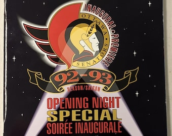 Vintage Opening Night Inaugural Game Program Ottawa Senators October 8, 1992