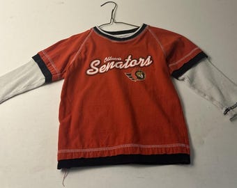 Vintage Ottawa Senators Toddler Shirt Size 3 Mighty Mac Long Sleeve Thermal Kids