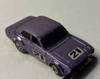 Aurora AFX SpeedSteer Ford Escort Light Purple Slot Car