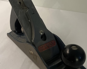Cepillo de alisado Stanley No. 4 antiguo, azul, tipo 20, herramienta para trabajar la madera.