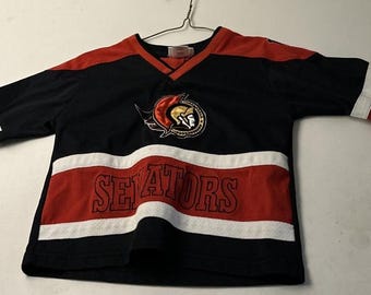 Vintage Ottawa Senators Youth Hockey Jersey Size 3 Toddler 3T Black Red NHL