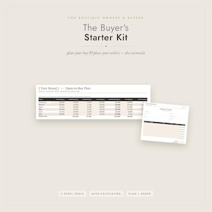 Boutique Buyer's Starter Kit | Open to Buy Planner + Purchase Order Form | Excel Retail Buying & Assortment Spreadsheets for Boutiques