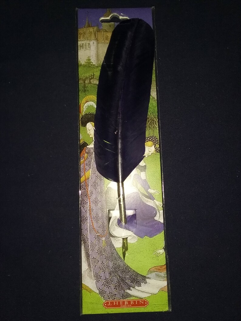 Herbin Quill Pens With Ferrule And Nib Feather Color Deep Etsy