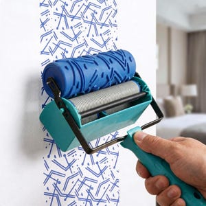 Rolo de pintura com padrão geométrico para paredes - Ferramenta de pintura texturizada de 5 polegadas para paredes de destaque