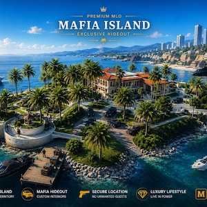 Mansión de la mafia en la isla MLO [FiveM] | Finca criminal de lujo | Escondite privado en la isla
