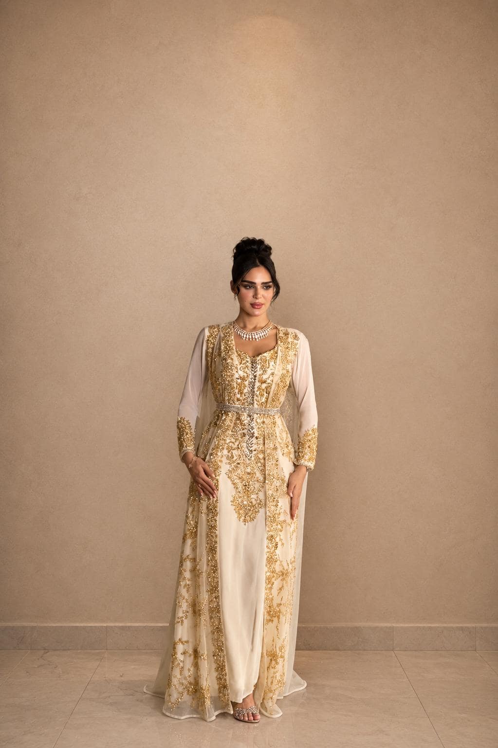 Cream Caftan Dress