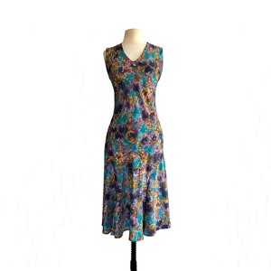 vintage 80s abstract floral dress