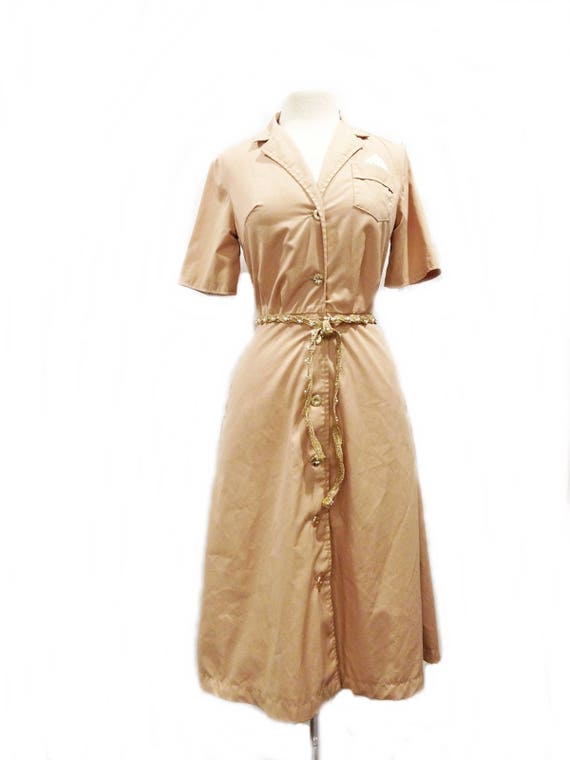beige office dress