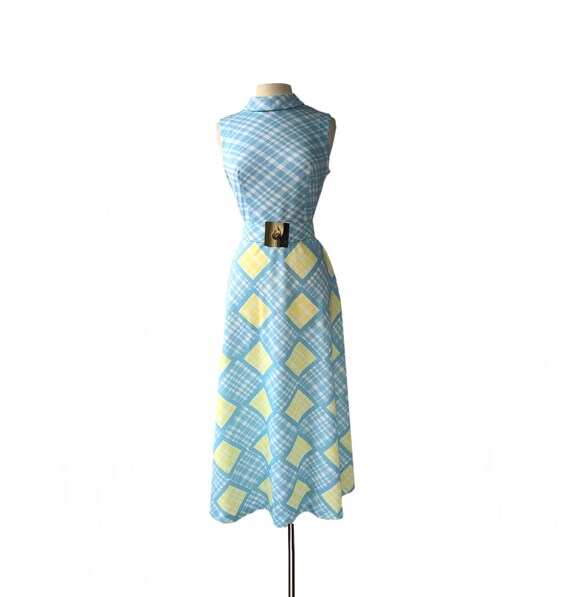 yellow sky blue dress