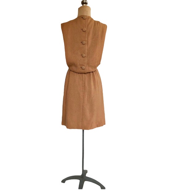 Vintage 60s beige brown wool dress by Junior Soph… - image 6