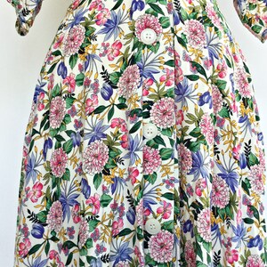 Vintage 80s floral maxi shirtdress Chrysanthemums Flora Dress image 6