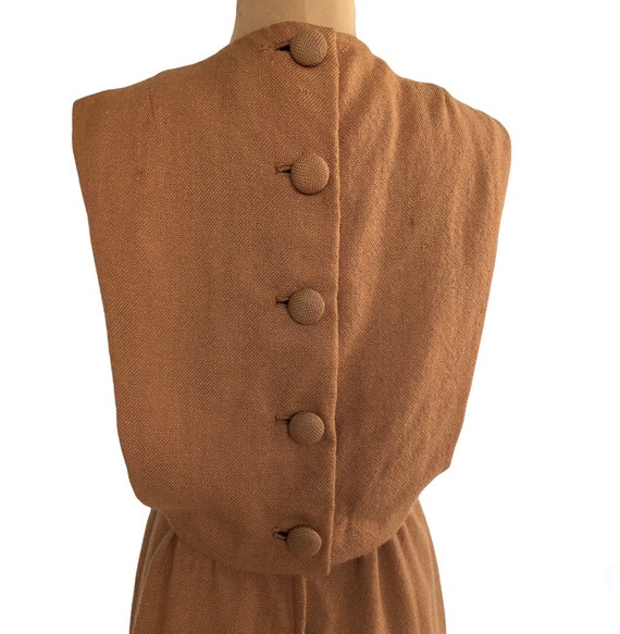 Vintage 60s beige brown wool dress by Junior Soph… - image 7