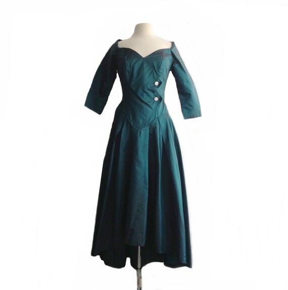 dark green cocktail dress