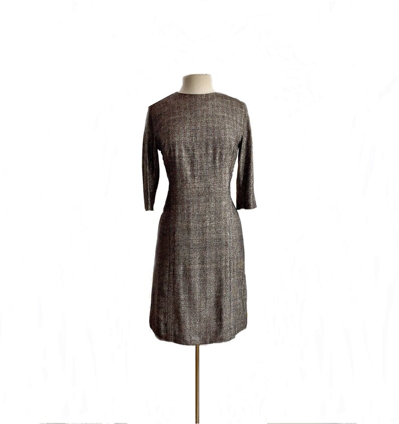 Vintage 1960s Paul Parnes Brown Tweed Dress & Jacket Set/ Chocolate ...
