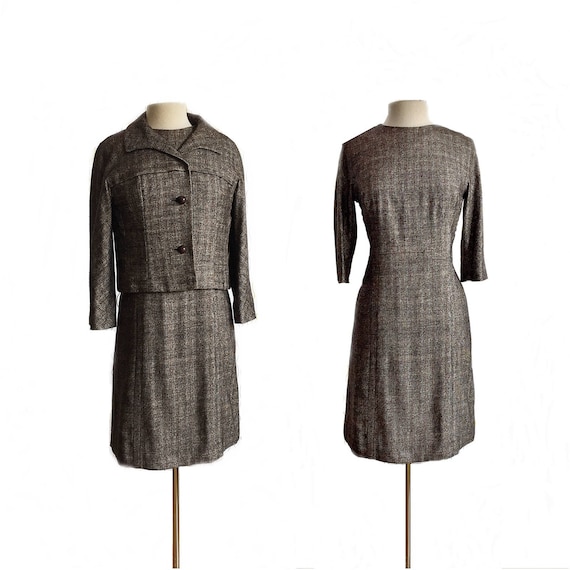 Vintage 1960s Paul Parnes Brown Tweed 