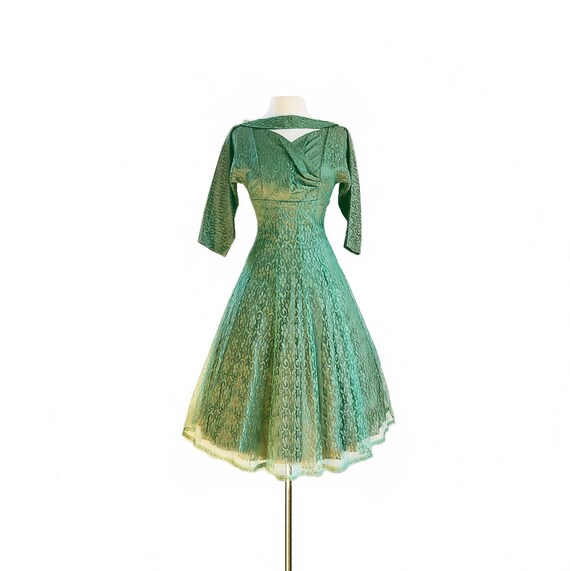 green 50s dress
