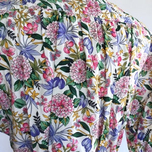 Vintage 80s floral maxi shirtdress Chrysanthemums Flora Dress image 10