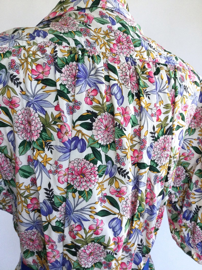 Vintage 80s floral maxi shirtdress Chrysanthemums Flora Dress image 10