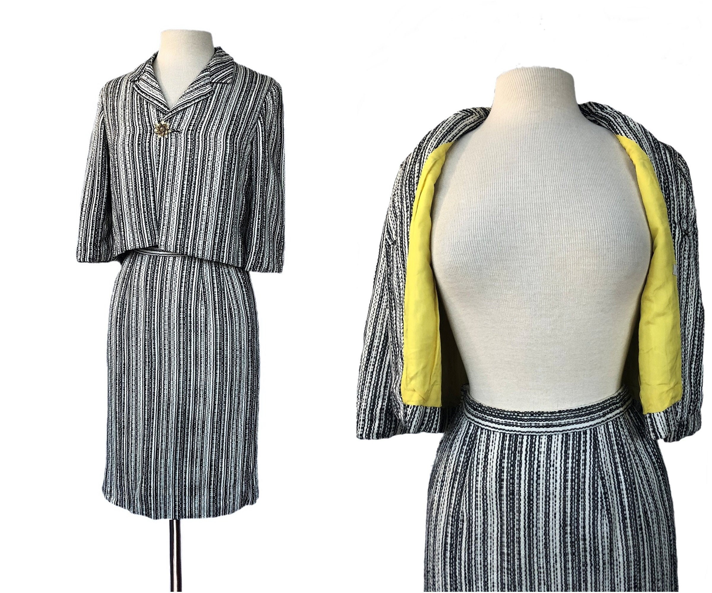 【日本産】 Vintage 60s Topal-carlson Black & White Vertical Stripe ジャケット・アウター