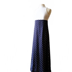 Vintage 70s polka dot navy dress/ sleeveless maxi sundress/ white bodice/ empire waist/ Bolero jacket/ summer dress/ Melissa Lane/ image 5