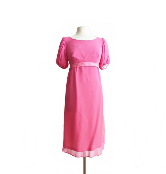 Vintage 60s hot pink cocktail dress/ bubblegum chi