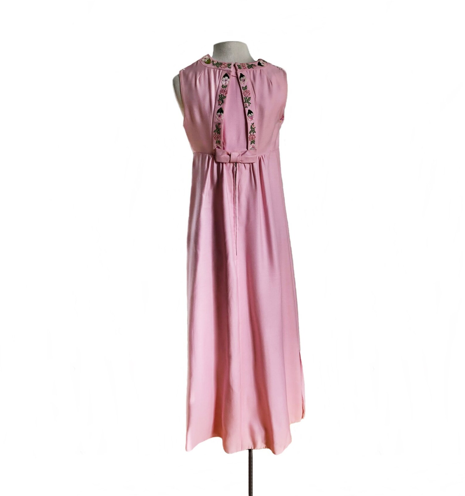 Vintage Floral Pink Sequence Maxi
