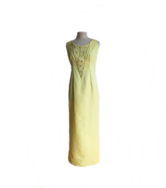 pastel yellow dress long