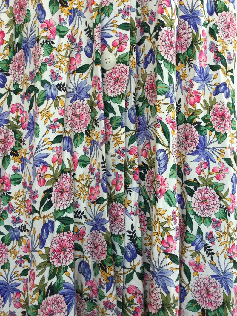 Vintage 80s floral maxi shirtdress Chrysanthemums Flora Dress image 7