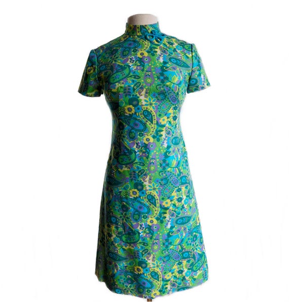 aqua shift dress