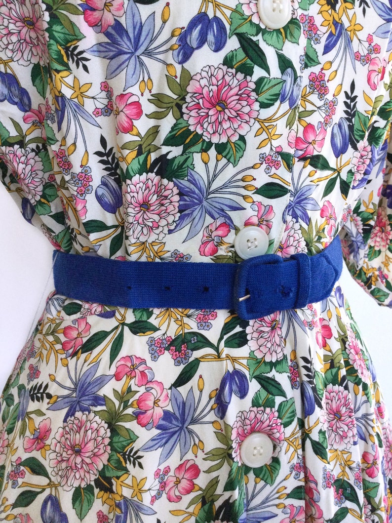 Vintage 80s floral maxi shirtdress Chrysanthemums Flora Dress image 5